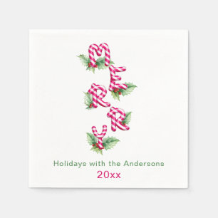 Vrolijk kerstfeest rood groen feestje servet