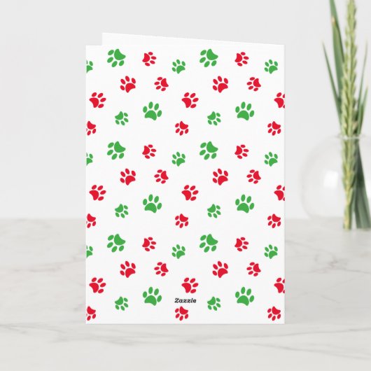 Vrolijk kerstfeest Rood groen schilderpapier Pet F Feestdagen Kaart (Achterkant)