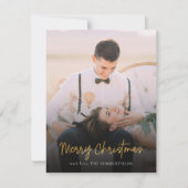 Vrolijk Kerstfeest Rood Groen Stewart Tartan Foto Notitiekaartje (Voorkant)