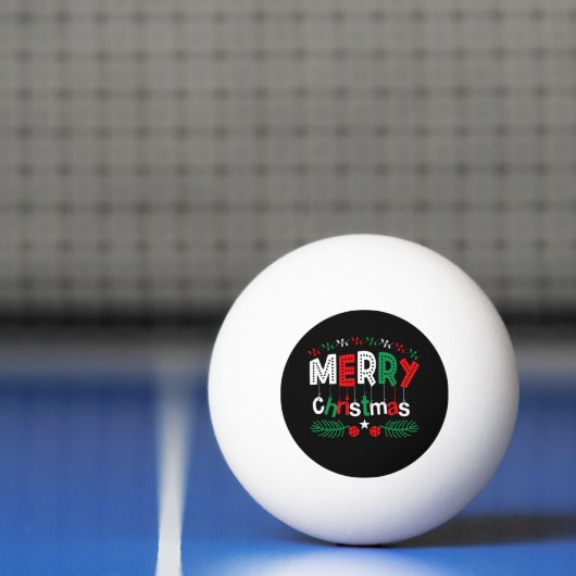 Vrolijk Kerstfeest Rood Groen Wit Pingpongbal (Net)
