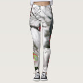 Vrolijk Kerstfeest Rood Groen Zilver Ornamenten Leggings (Voorkant)