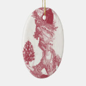 Vrolijk Kerstfeest (rood) Keramisch Ornament (Rechts)