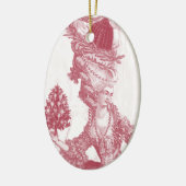 Vrolijk Kerstfeest (rood) Keramisch Ornament (Links)