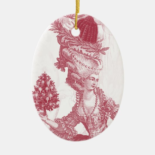 Vrolijk Kerstfeest (rood) Keramisch Ornament (Voorkant)