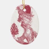 Vrolijk Kerstfeest (rood) Keramisch Ornament (Achterkant)