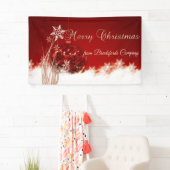Vrolijk kerstfeest, rood, kerstbal spandoek (Insitu)