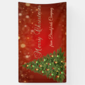 Vrolijk kerstfeest, rood, kerstboom spandoek (Verticaal)