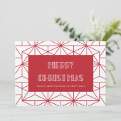 Vrolijk Kerstfeest Rood & kraft Vintage jaren 1920 Kaart (Staand voorkant)