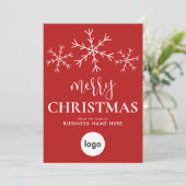 Vrolijk Kerstfeest Rood Modern Business Logo Feestdagenkaart (Staand voorkant)
