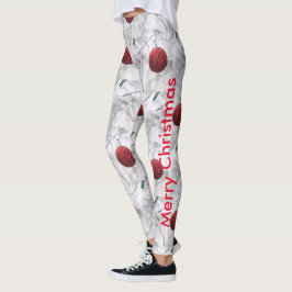 Vrolijk kerstfeest Rood Ornament Ball Leggings