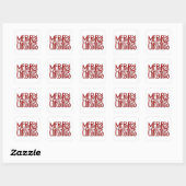 Vrolijk kerstfeest rood plein Sticker (Vel)