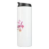 Vrolijk Kerstfeest Rood Roze feestelijk ontwerp Thermosbeker (Geroteerd rechts)