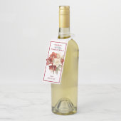 Vrolijk Kerstfeest Rood & Wit Amaryllis Flessenhanger (Schuin)