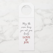 Vrolijk Kerstfeest Rood & Wit Amaryllis Flessenhanger (Achterkant)