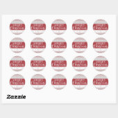 Vrolijk Kerstfeest Rood & Wit Decoratieve Sticker (Vel)