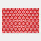 Vrolijk Kerstfeest Rood & Wit Feestelijk Modern Inpakpapier Vel (Voorkant 2)