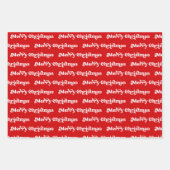 Vrolijk Kerstfeest Rood & Wit Feestelijk Modern Inpakpapier Vel (Voorkant)