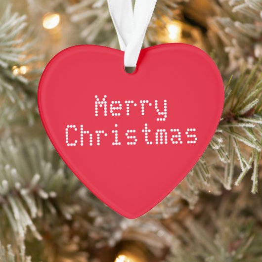 "Vrolijk kerstfeest" rood wit Ornament (Boom)