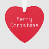 "Vrolijk kerstfeest" rood wit Ornament (voorkant)