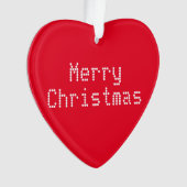 "Vrolijk kerstfeest" rood wit Ornament (voorkant)
