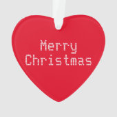 "Vrolijk kerstfeest" rood wit Ornament (achterkant)