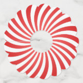 Vrolijk Kerstfeest Rood & Wit Pepermunt Snoep Swir Wijnglaslabel (Achterkant)