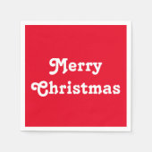 "Vrolijk kerstfeest" - rood wit Servet (Voorkant)