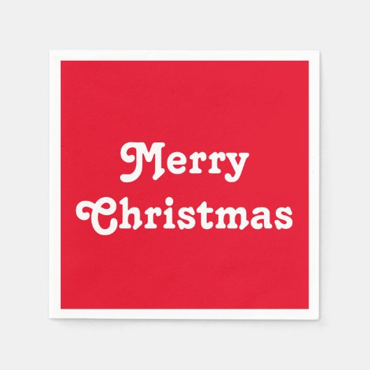 "Vrolijk kerstfeest" - rood wit Servet (Voorkant)