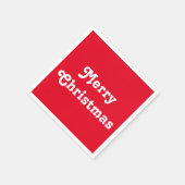 "Vrolijk kerstfeest" - rood wit Servet (Hoek)