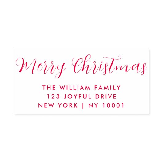 Vrolijk Kerstfeest Rood Wit Typografie Zelfinktende Stempel (Design)