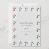 Vrolijk kerstfeest, roodroodvrachtplatte feestkaar feestdagenkaart (Achterkant)