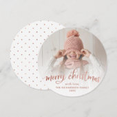 Vrolijk kerstfeest | Roos Gold Typografie en foto Feestdagenkaart (Voorkant / Achterkant)