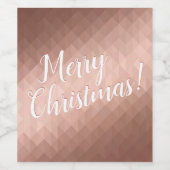 Vrolijk kerstfeest roos goud minima wijn etiket (Enkel label)