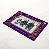 Vrolijk kerstfeest - roos gouden decoraties folie feestdagenkaart (Gedraaid)