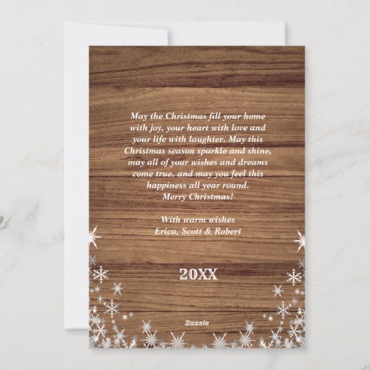 Vrolijk kerstfeest Rouske 4 Foto Collage Familie Feestdagenkaart (Achterkant)