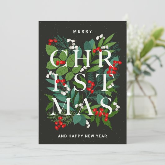 Vrolijk kerstfeest Roustic Corporate Greeting Feestdagenkaart (Staand voorkant)