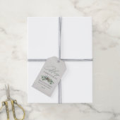 Vrolijk kerstfeest Roustic Winter Greenery Wood Fa Cadeaulabel (Met Touw)