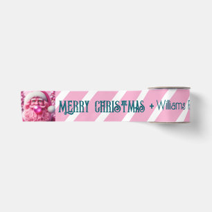 Vrolijk Kerstfeest Roze Bubble Gum   Aangepaste be Satijnen Lint