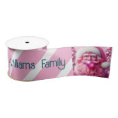 Vrolijk Kerstfeest Roze Bubble Gum | Aangepaste be Satijnen Lint (Spoel)