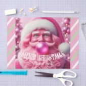 Vrolijk Kerstfeest Roze Bubble Gum | Aangepaste be Tissuepapier (Craft)