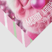 Vrolijk Kerstfeest Roze Bubble Gum | Aangepaste be Tissuepapier (Detail)