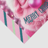 Vrolijk Kerstfeest Roze Bubble Gum | Aangepaste be Tissuepapier (Detail)