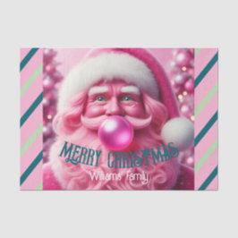 Vrolijk Kerstfeest Roze Bubble Gum | Aangepaste be Tissuepapier