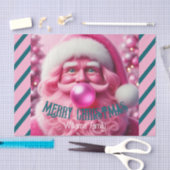 Vrolijk Kerstfeest Roze Bubble Gum | Aangepaste be Tissuepapier (Craft)