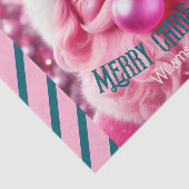 Vrolijk Kerstfeest Roze Bubble Gum | Aangepaste be Tissuepapier (Detail)