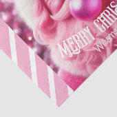 Vrolijk Kerstfeest Roze Bubble Gum | Aangepaste be Tissuepapier (Detail)