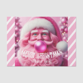 Vrolijk Kerstfeest Roze Bubble Gum | Aangepaste be Tissuepapier