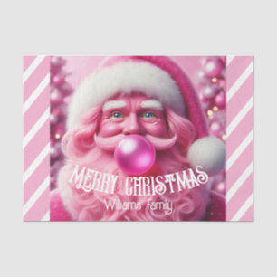 Vrolijk Kerstfeest Roze Bubble Gum Aangepaste be Tissuepapier