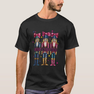 Vrolijk Kerstfeest Roze Coquette Bow Grappige Note T-shirt