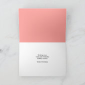 Vrolijk kerstfeest Roze en witte  Bomen Feestdagen Kaart (Binnen)